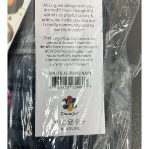 Lug Splits XL Accordion Wallet - Navy, Unisex RFID Protection with Unique Paw Pr